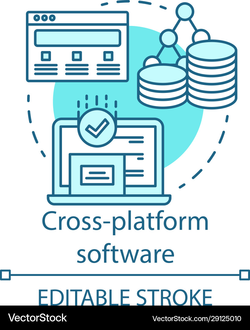 Cross-Platform App Development Icon vector image