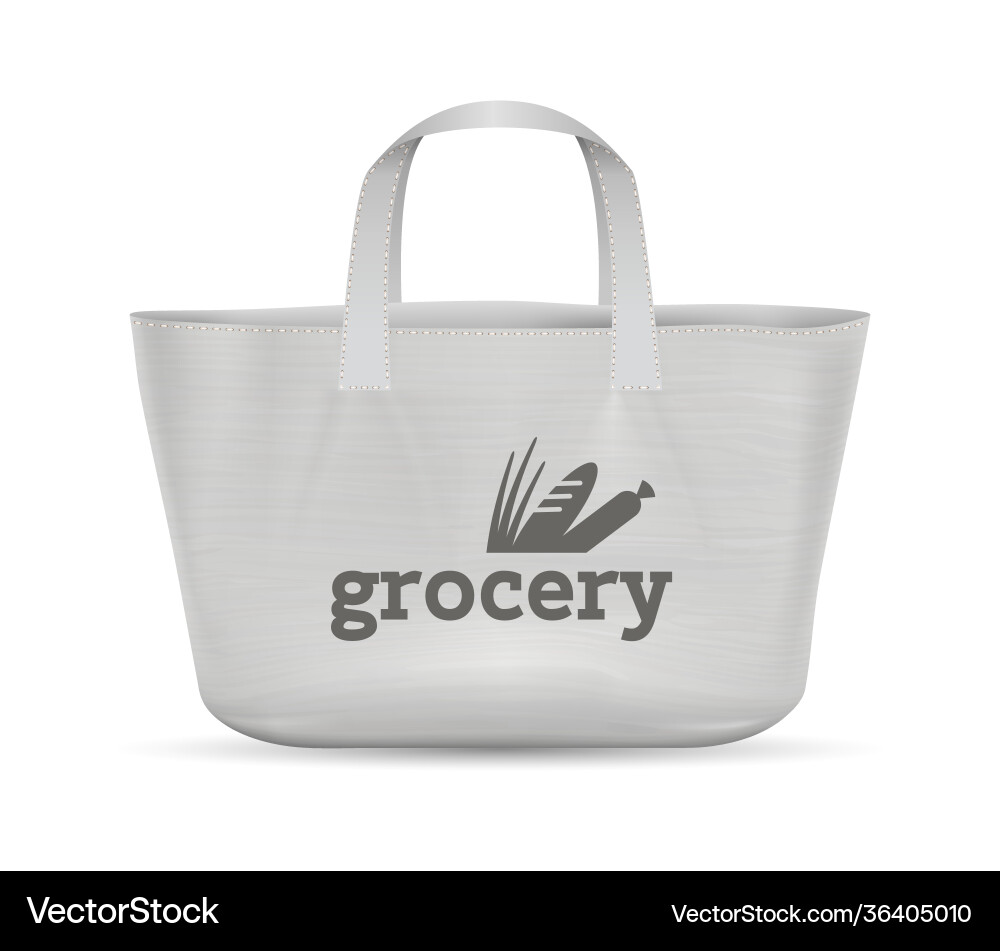 Fabric shopping bag realistic handbag Fabric shopping bag realistic handbag vector image