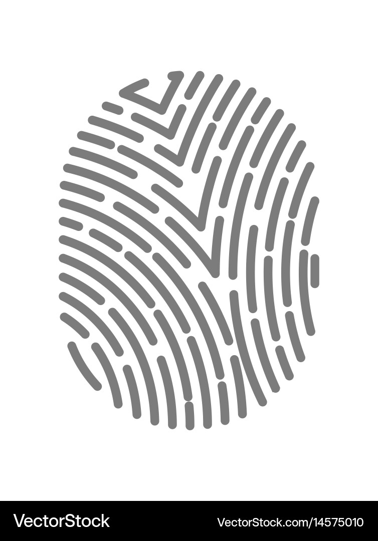 Fingerprint type with dashed line signs isolated vector image