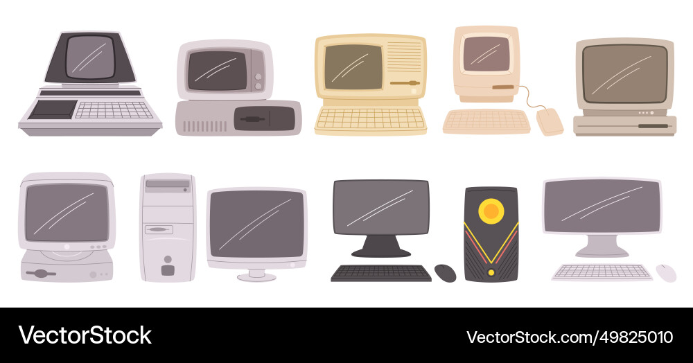 From ancient machines to modern devices computer vector image