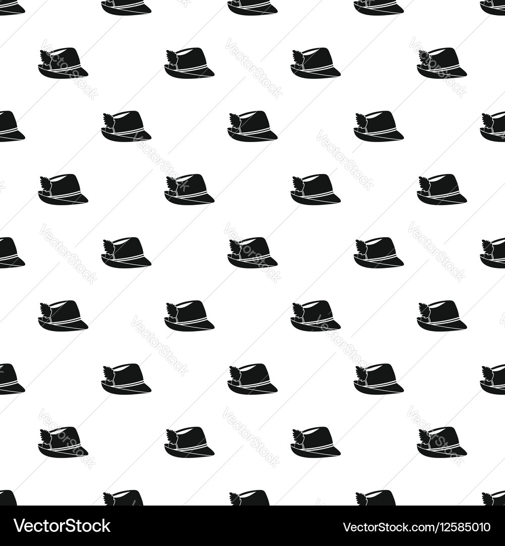 Hat with feather pattern simple style vector image