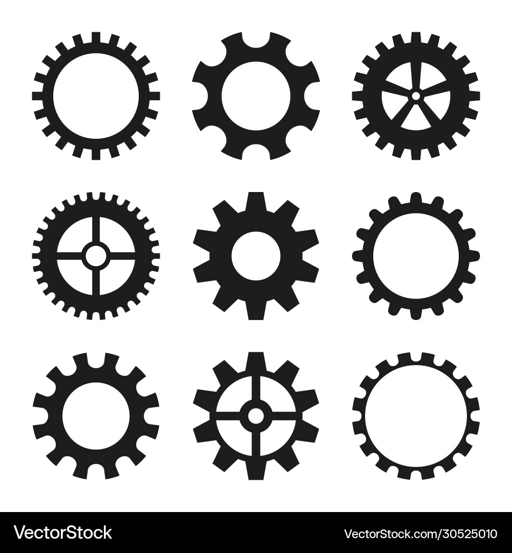 Icons gear wheel Icons gear wheel vector image