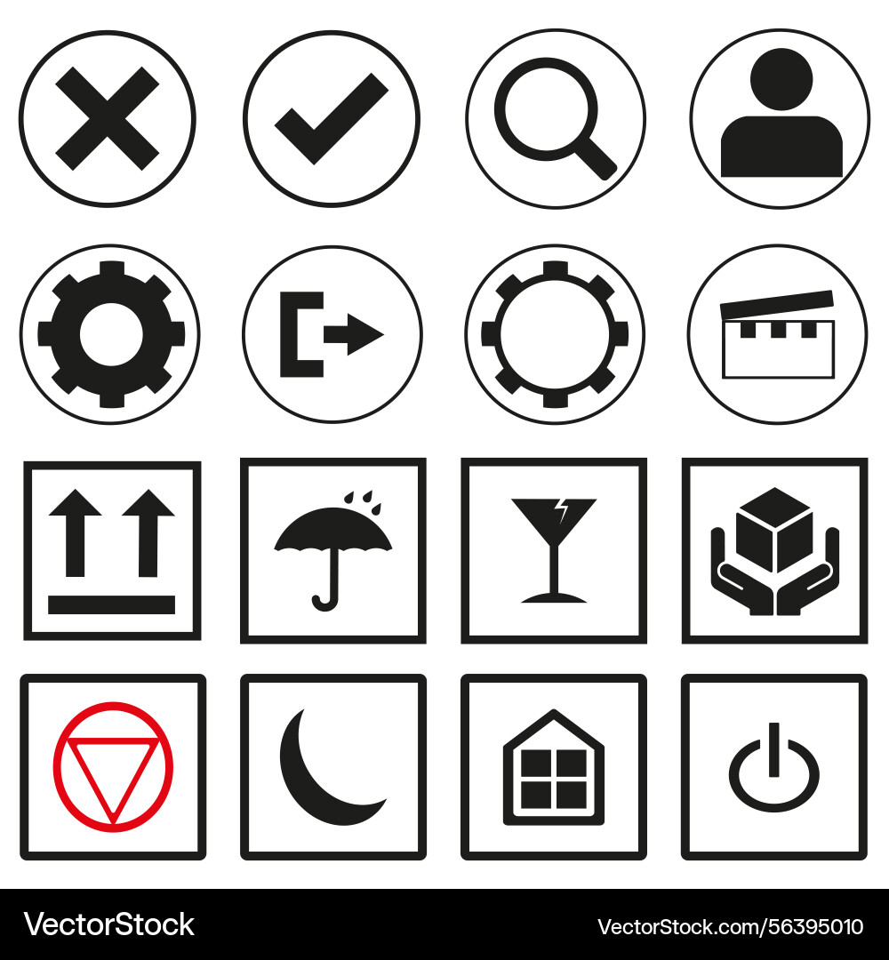 Interface icon set simple symbol collection Interface icon set simple symbol collection vector image