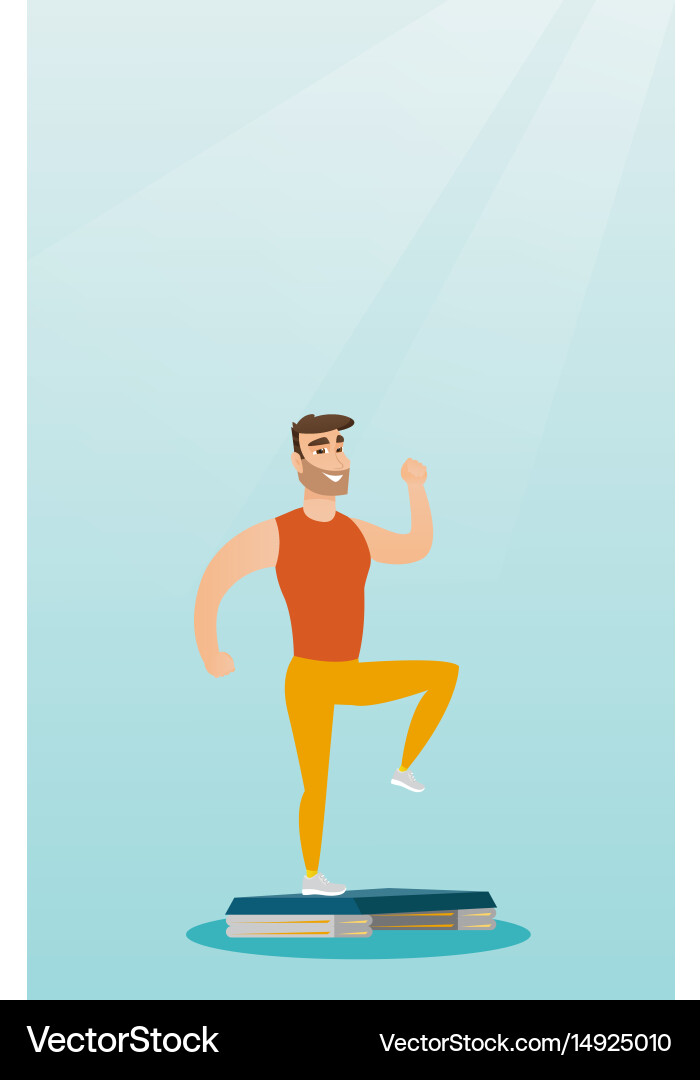 Man exercising on steeper Vector Image