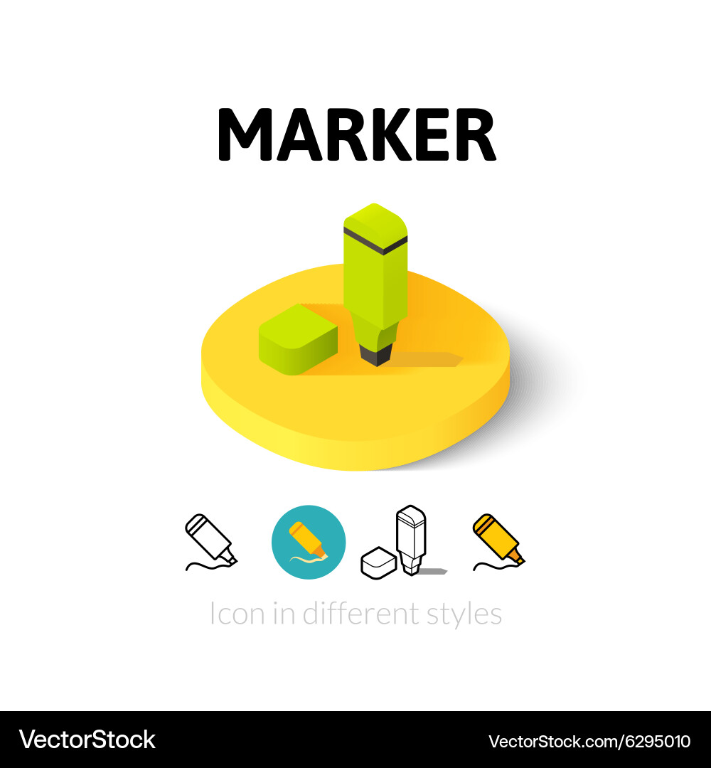 Marker icon in different style vector image