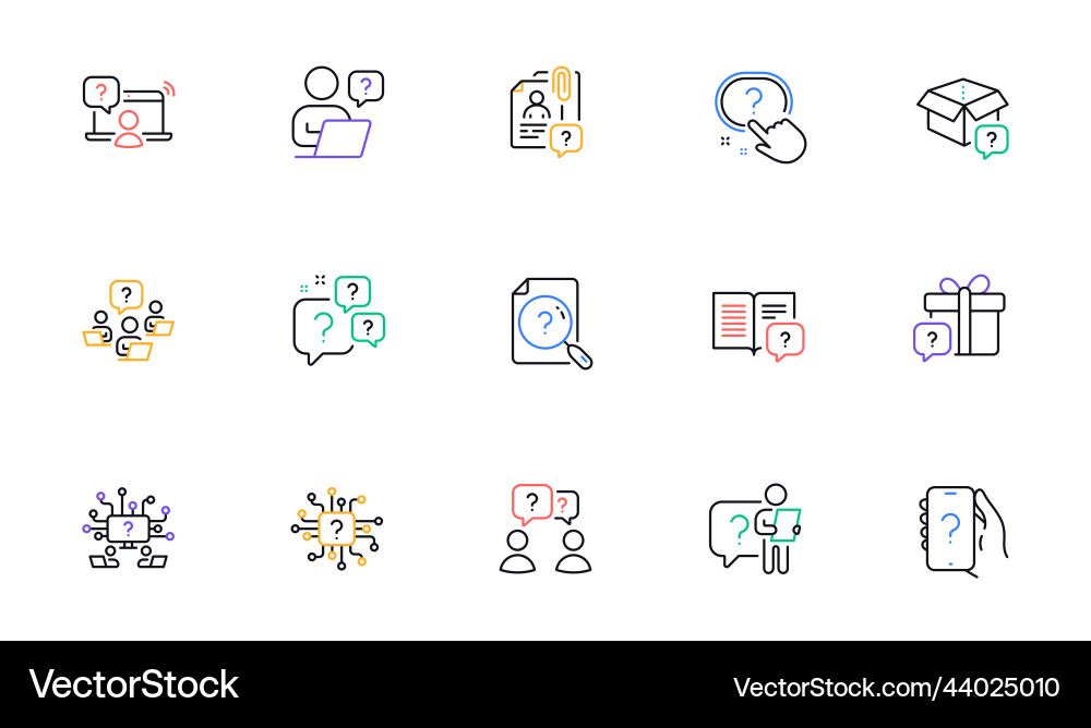 Questions line icons artificial intelligence Questions line icons artificial intelligence vector image