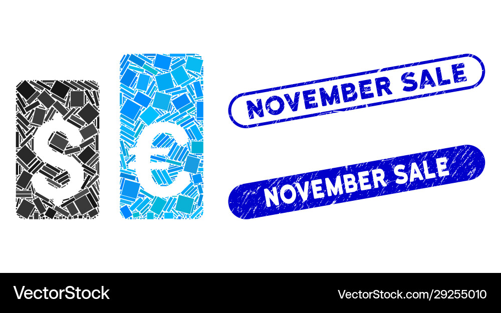 Rectangle mosaic currency rate bars with textured Vector Image