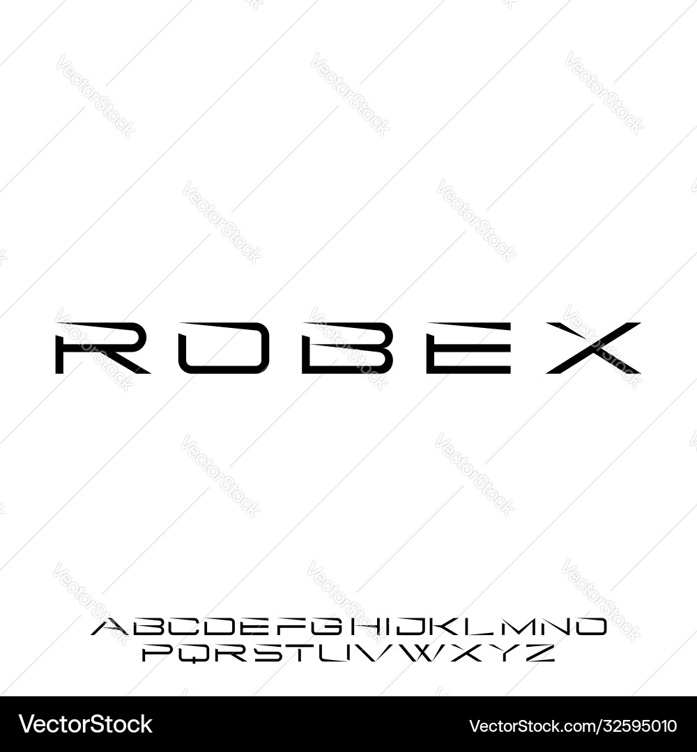 Robex - Futuristic Font Display vector image