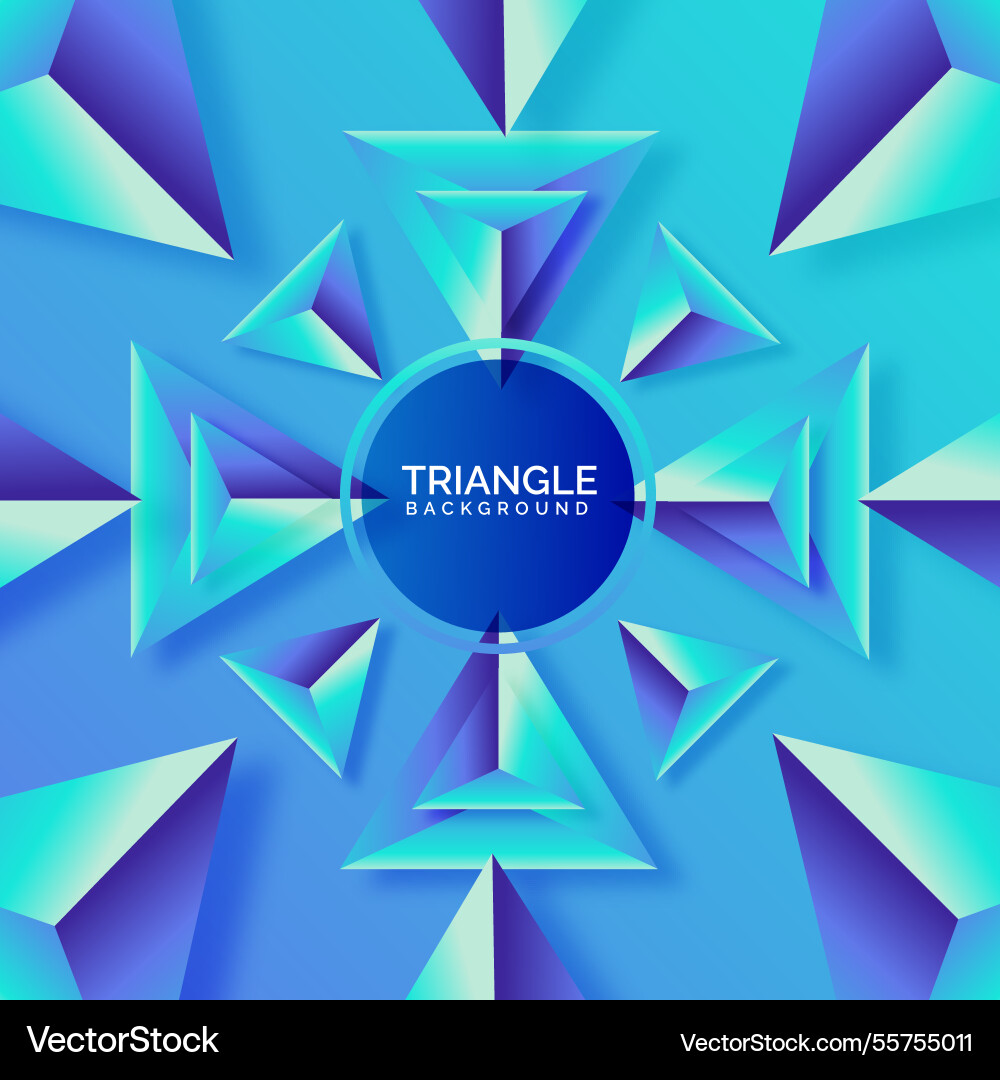 Abstract background with 3d triangles vector image