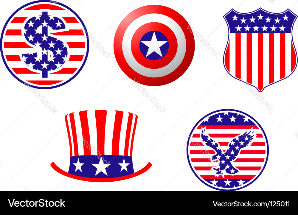 American Patriotic Symbols Vector Image