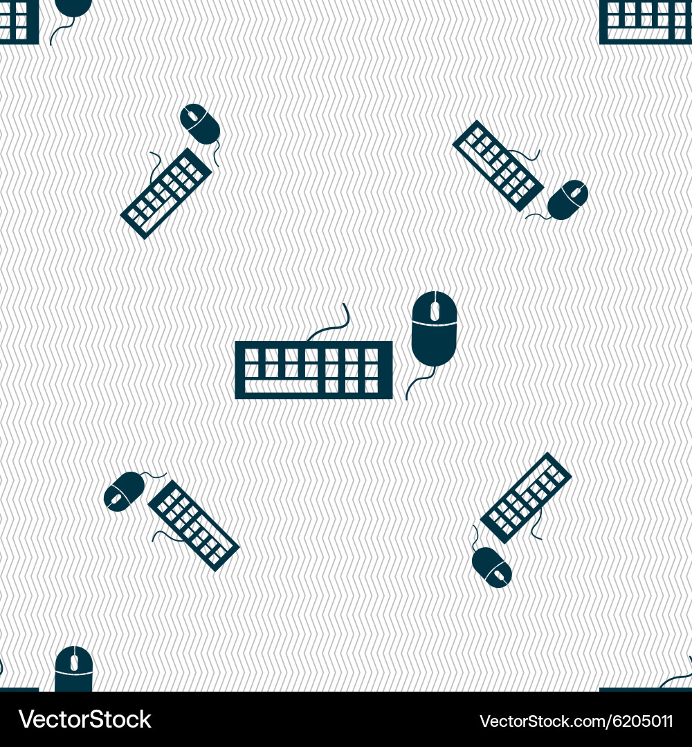 Computer keyboard and mouse icon seamless pattern vector image