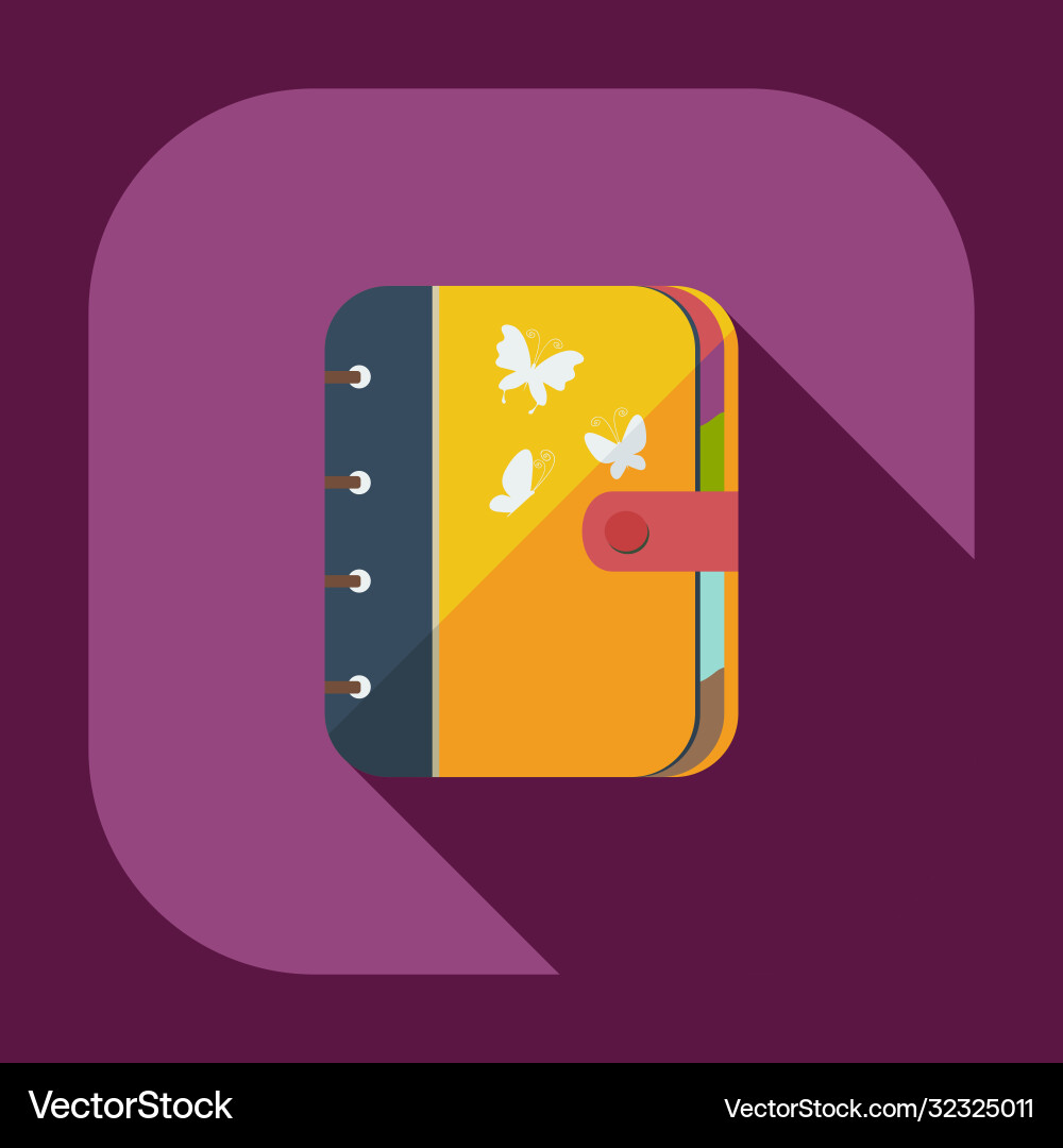 Flat modern design with shadow icons notebook vector image