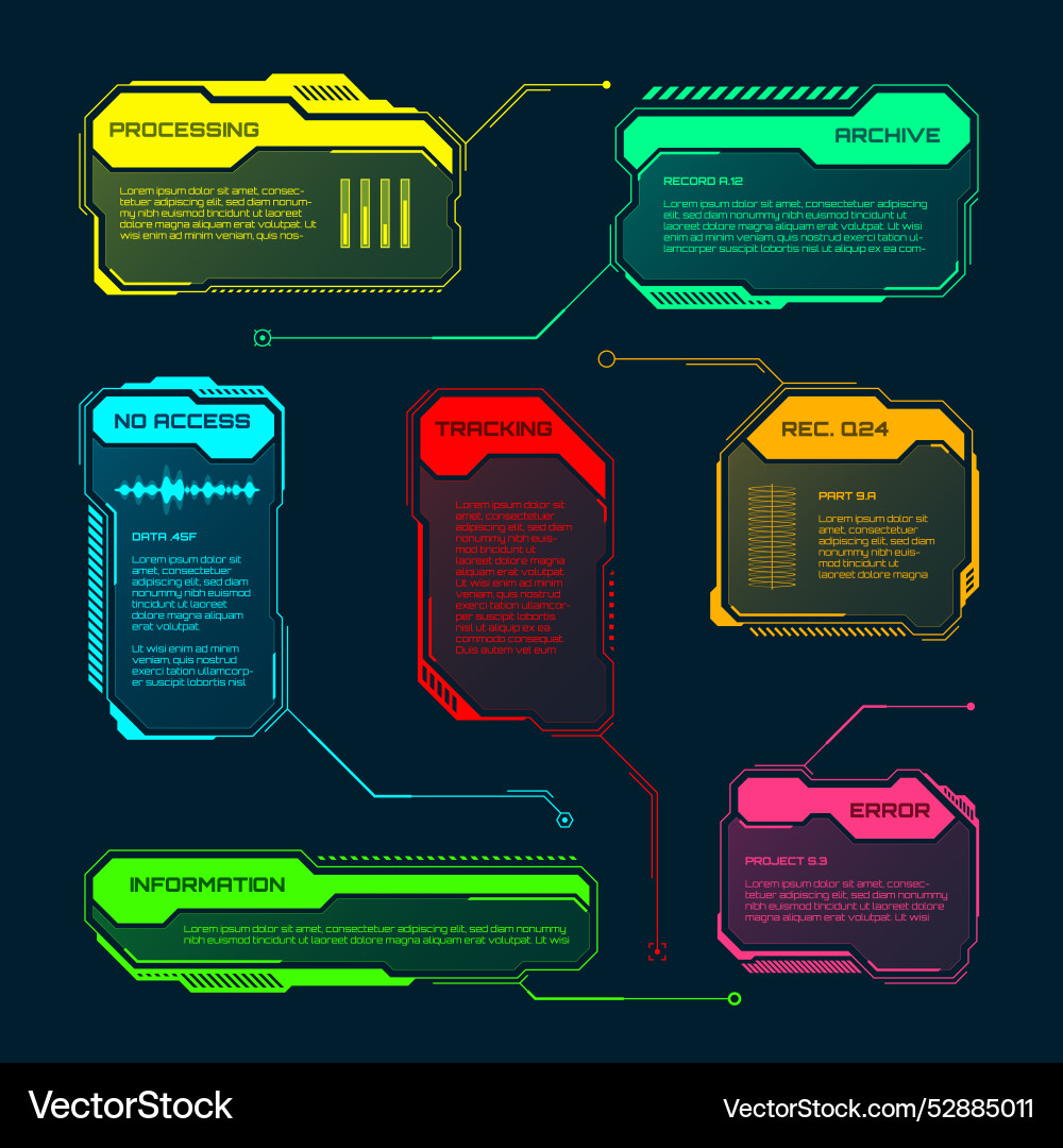 Futuristic hud or ui elements sci-fi user Futuristic hud or ui elements sci-fi user vector image