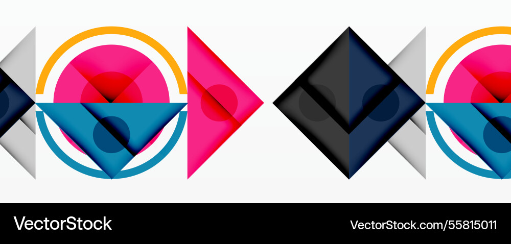 Geometric abstract design with layered triangles Vector Image