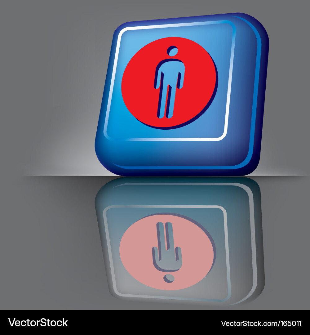 Man button vector image