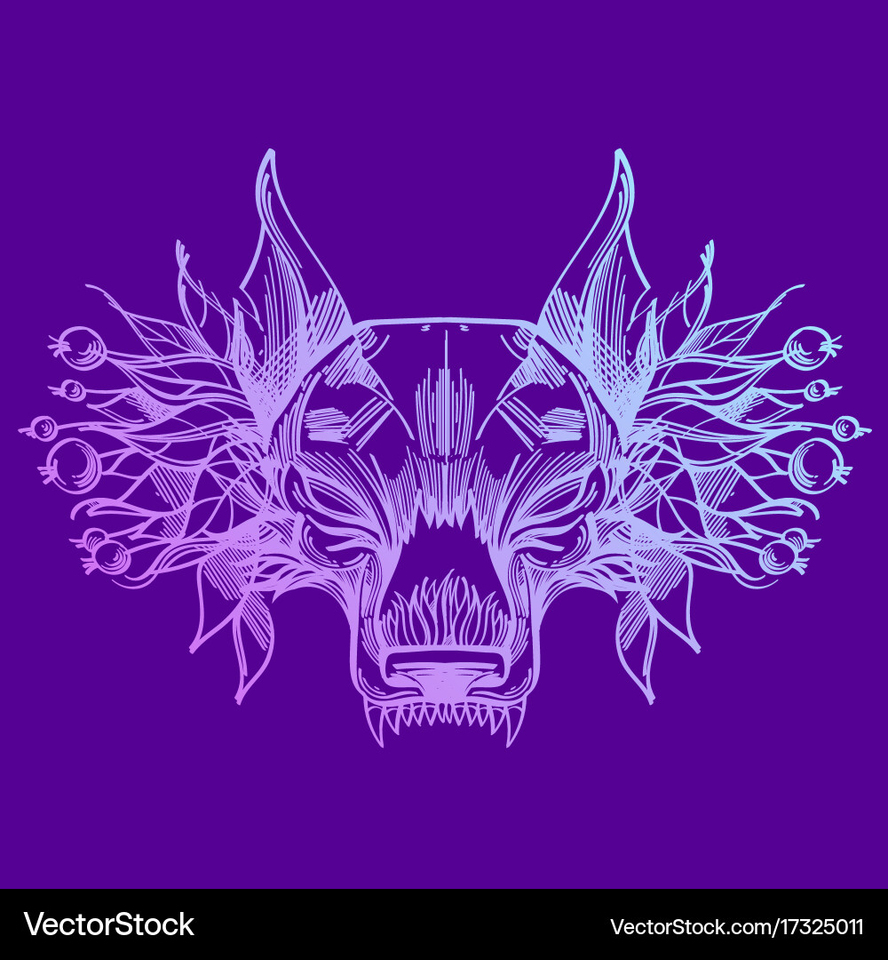 Muzzle of a wolf is an for creating sketches Vector Image