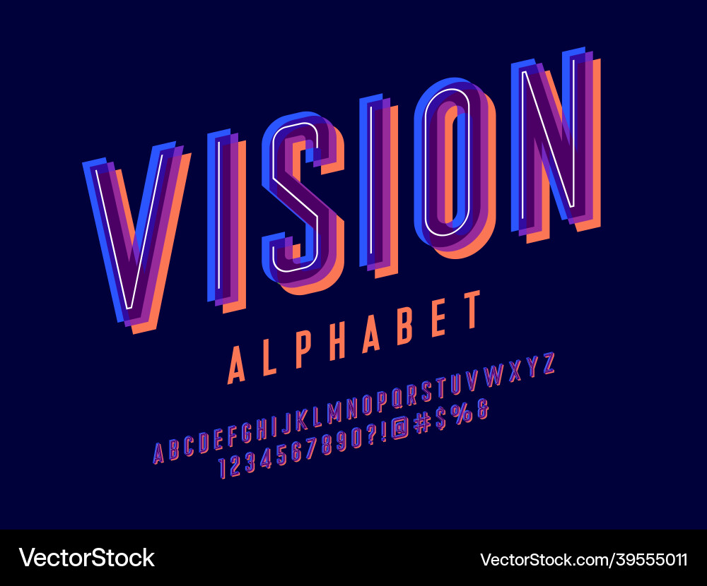Overprint font Overprint font vector image