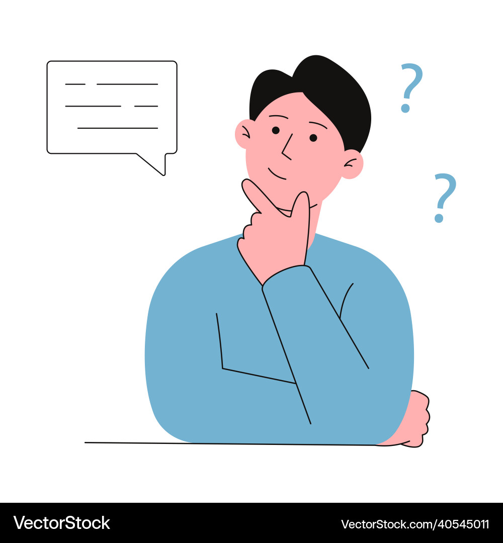 Problem solving concept guy thinking Vector Image