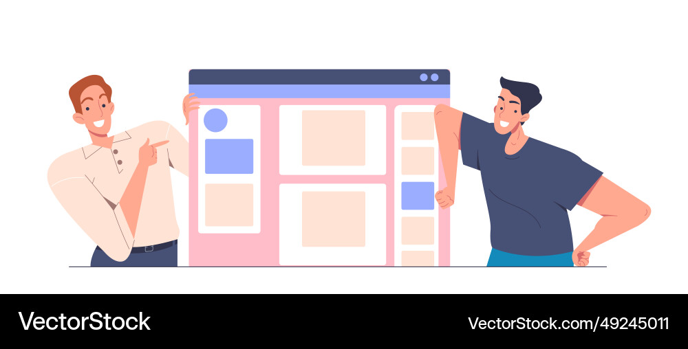 Programmer team present project concept Programmer team present project concept vector image