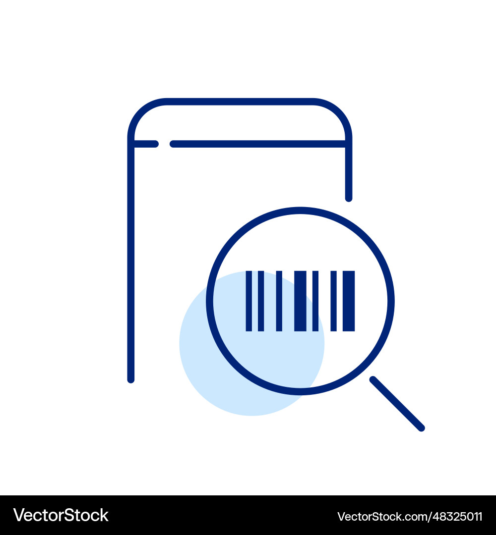 Scanning bar code on smart phone with magnifying Scanning bar code on smart phone with magnifying vector image