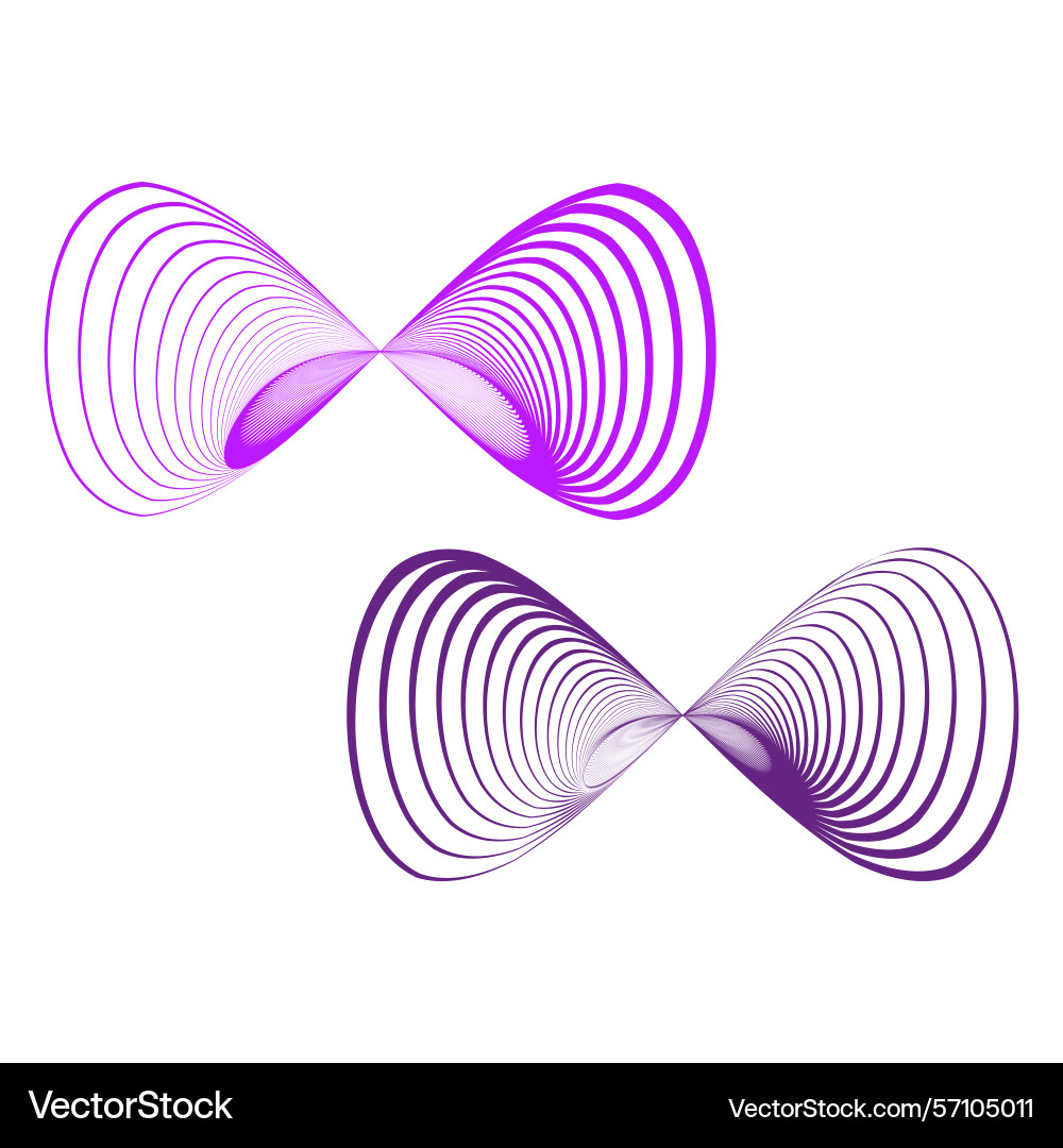 Twisted loop shape violet wave element abstract Twisted loop shape violet wave element abstract Vector Image