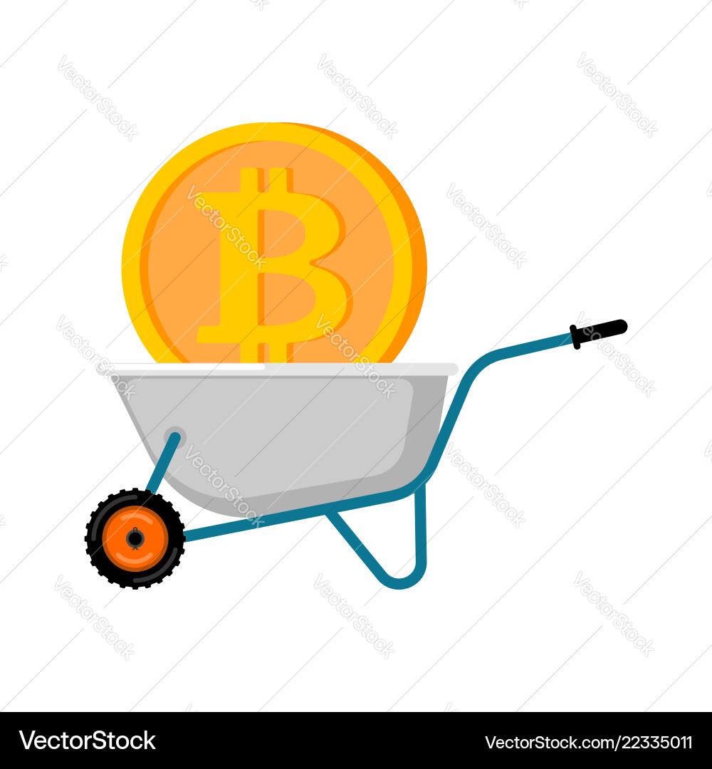 Wheelbarrow and bitcoin cryptocurrency in garden – Royalty-Free Vector |  VectorStock