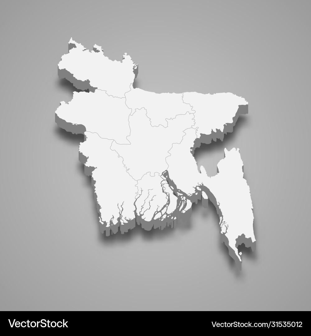 3d map with borders template for your design Vector Image