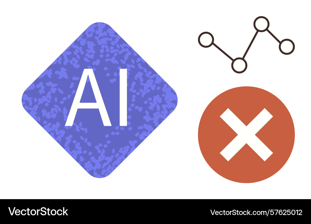 Artificial intelligence concepts with decision Artificial intelligence concepts with decision vector image