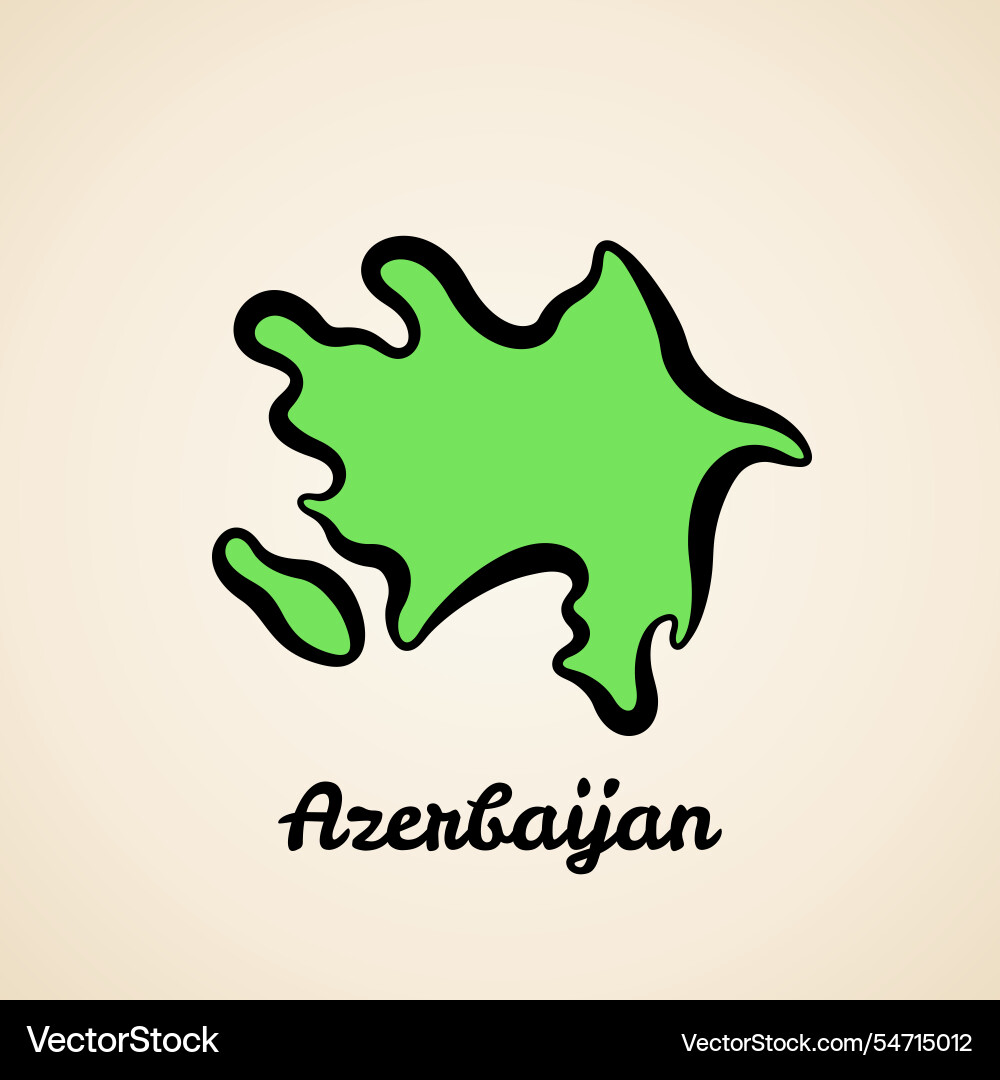 Azerbaijan Outline Map Royalty Free Vector Image