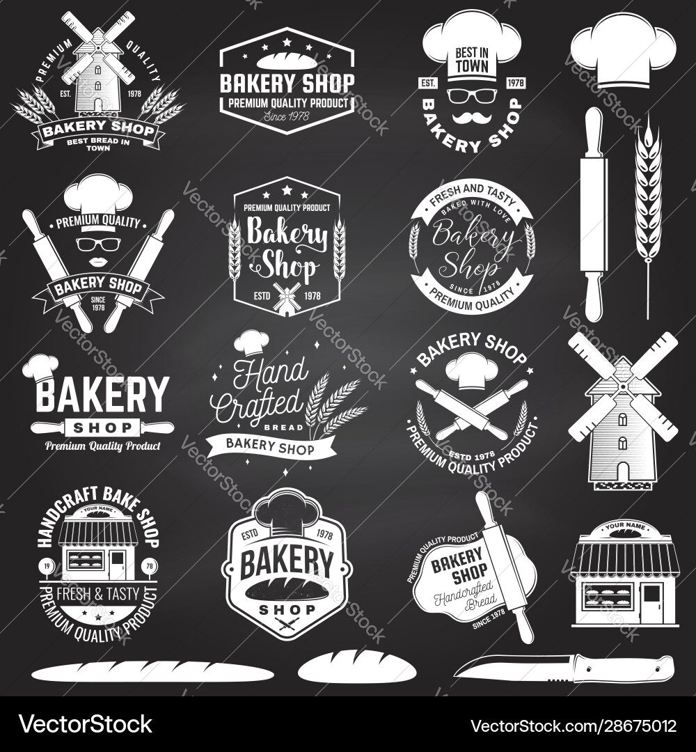 Bakery Shop Badge Collection Vector Image