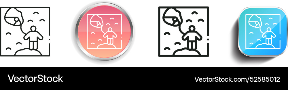 Caving icon thin linear regular and button style Caving icon thin linear regular and button style vector image