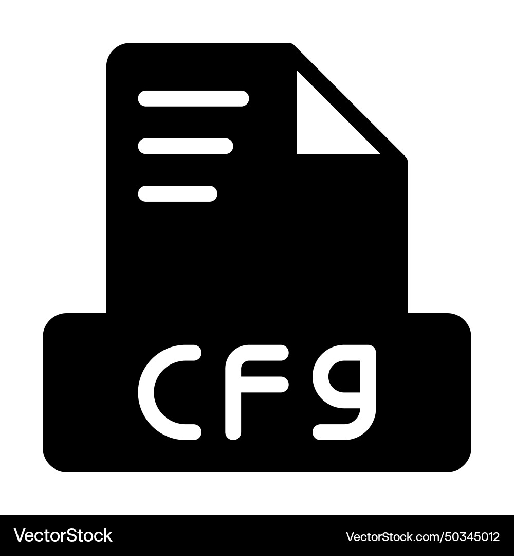 Cfg file icon solid style simple design document Cfg file icon solid style simple design document vector image