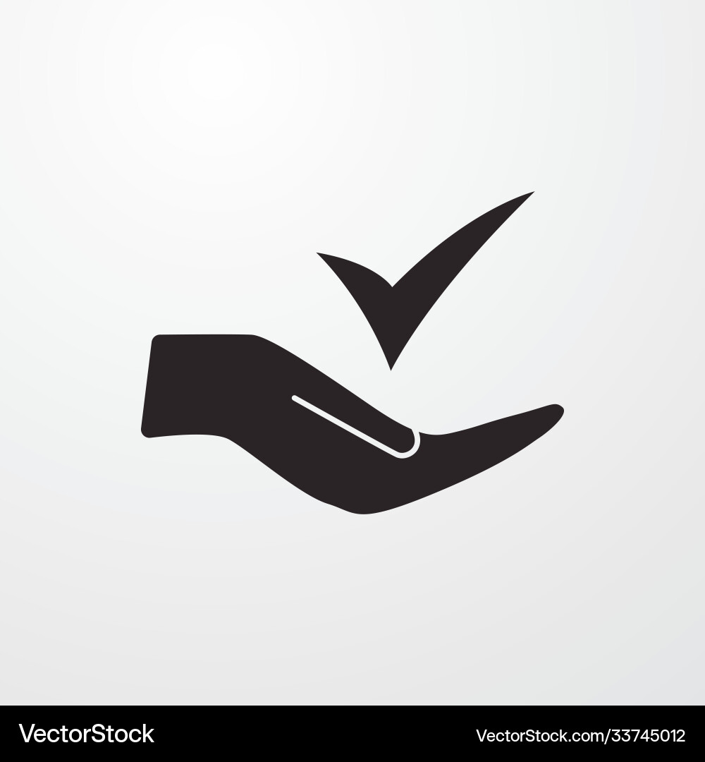 Check in hand icon for web and mobile vector image