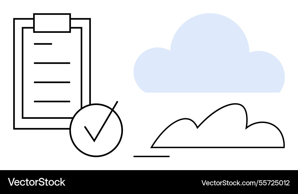 Cloud-based task management with checklist Cloud-based task management with checklist vector image