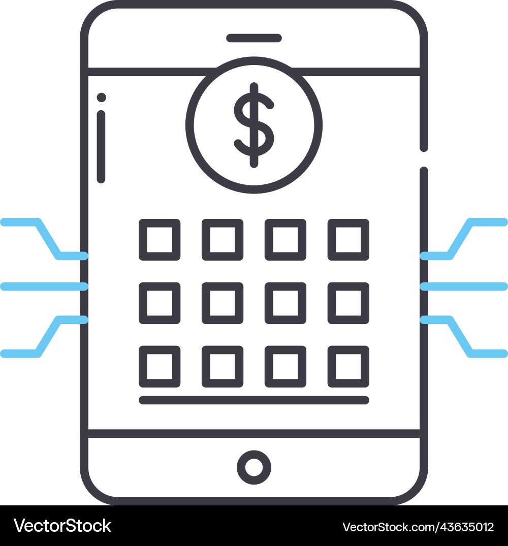 Computing line icon outline symbol Vector Image