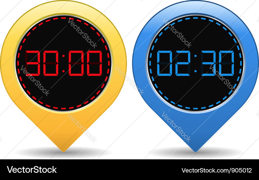 Digital Timer Icons vector image