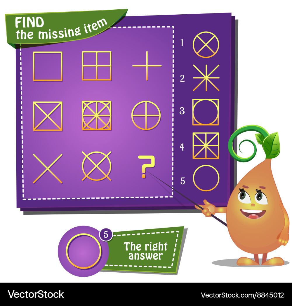 Find the missing part 2 Vector Image