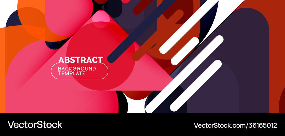 Flat geometric round shapes and dynamic lines Vector Image