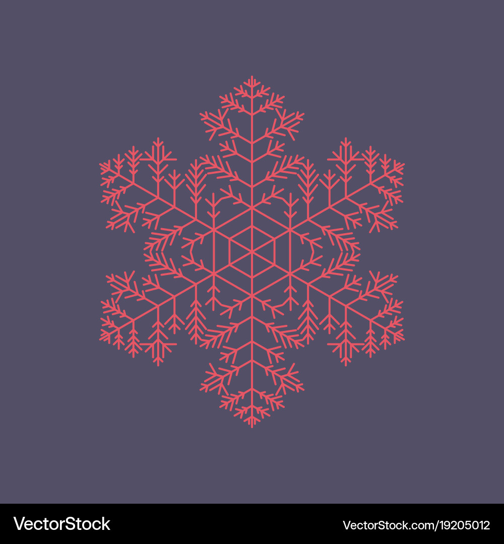 Flat on background of snowflake vector image