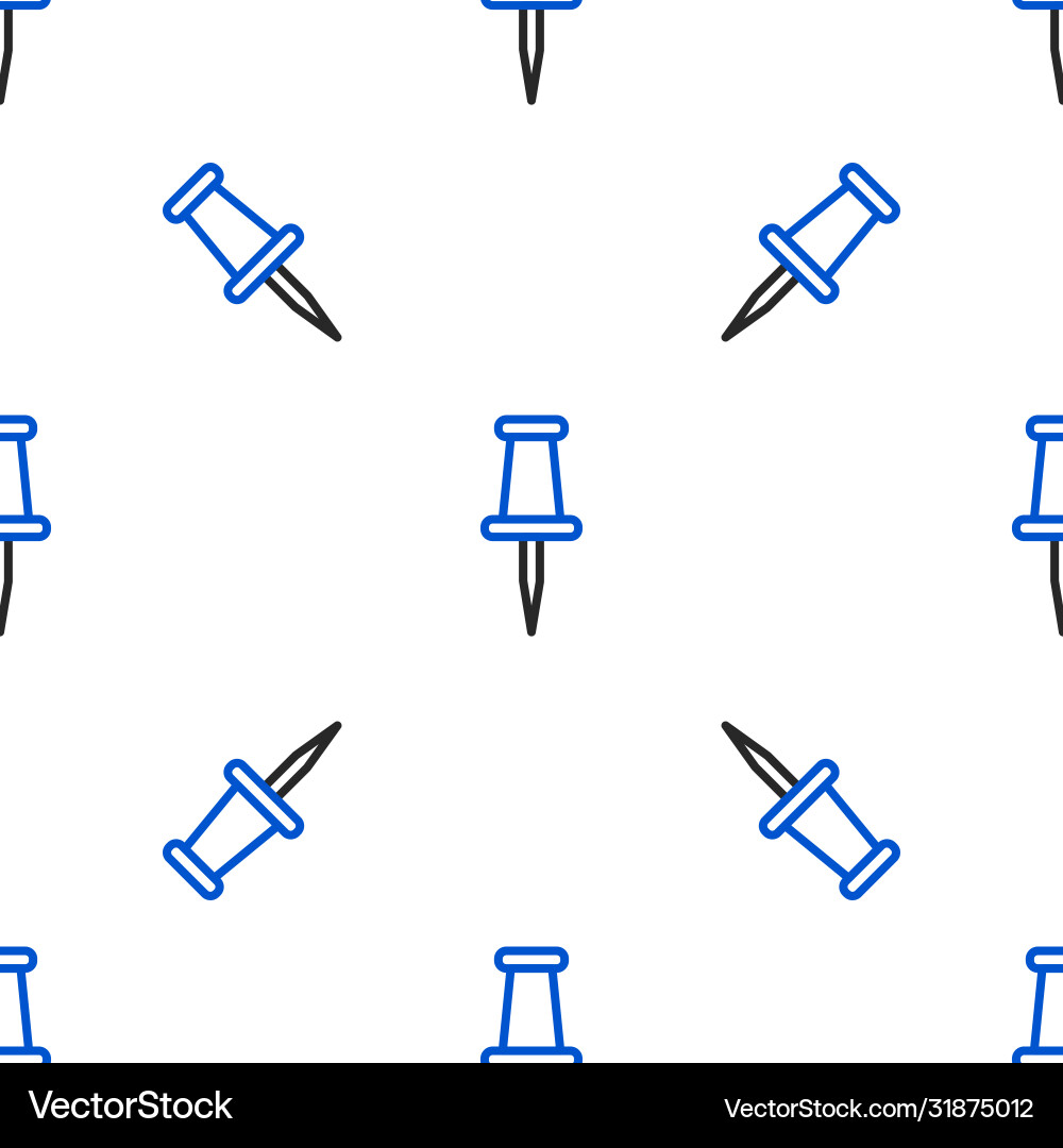 Line push pin icon isolated seamless pattern Line push pin icon isolated seamless pattern vector image