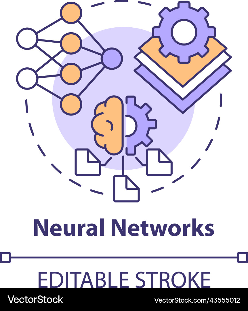 Neural networks concept icon Neural networks concept icon Vector Image