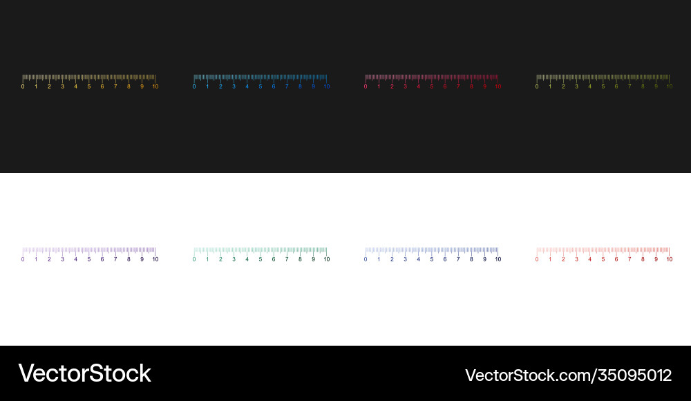 Set measuring scale markup for rulers icon vector image
