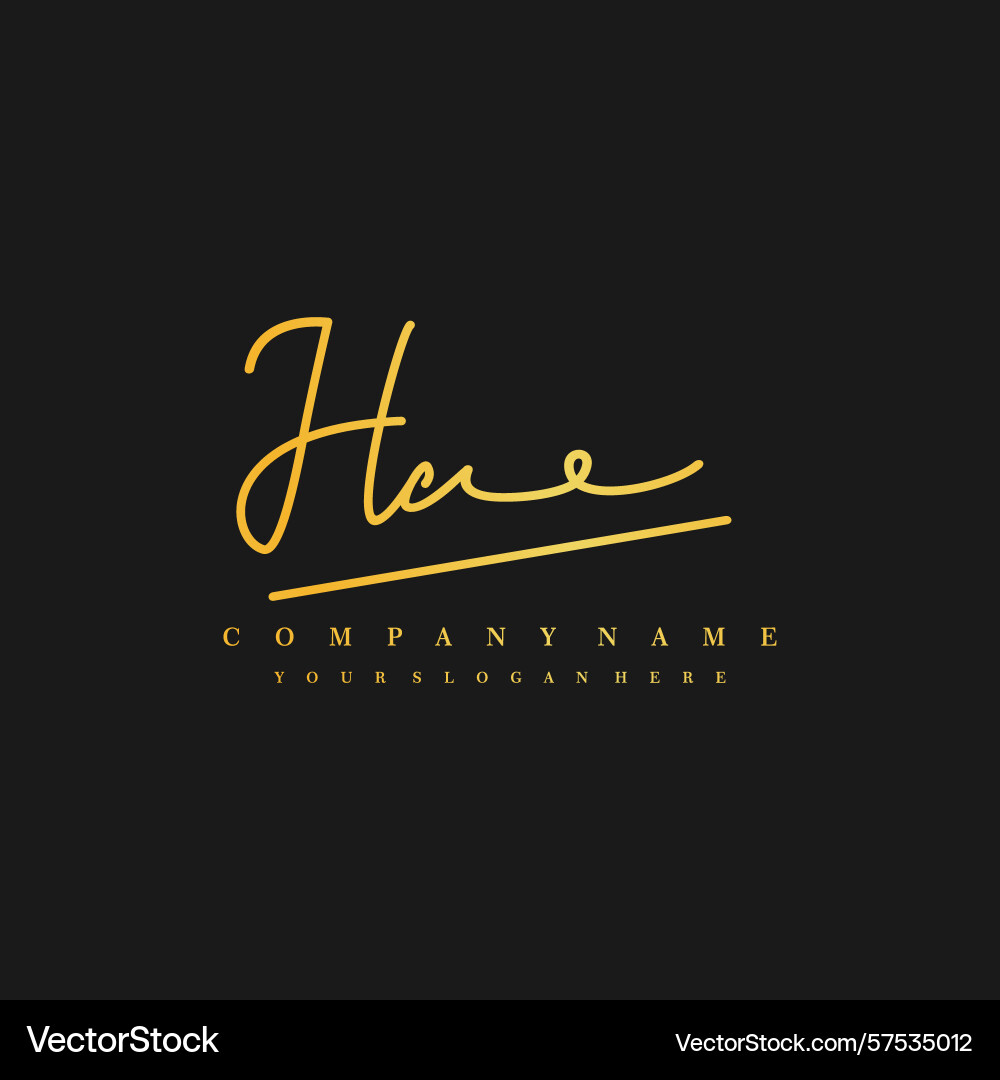 Signature style hc initial logos initials logo Signature style hc initial logos initials logo Vector Image