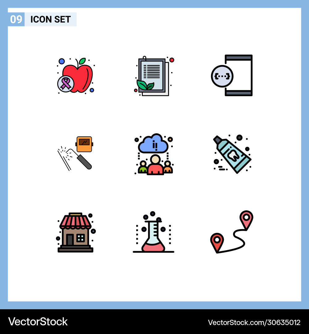 Stock icon pack 9 line signs and symbols Vector Image