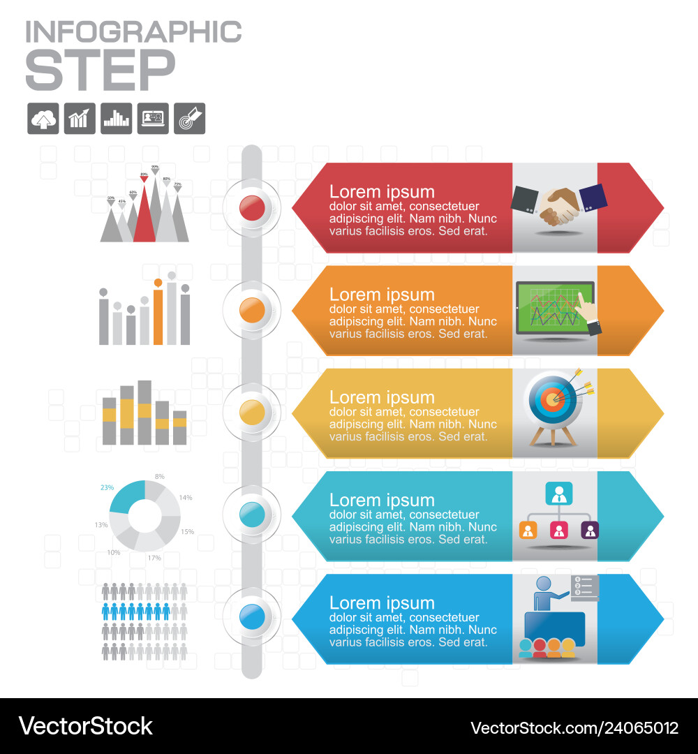 Timeline infographic chart with many color design Timeline infographic chart with many color design vector image