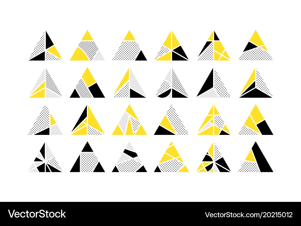 Triangle design elements set vector image
