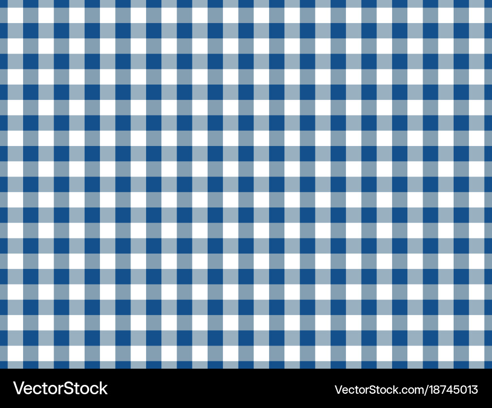 Blue and white gingham tablecloth seamless pattern