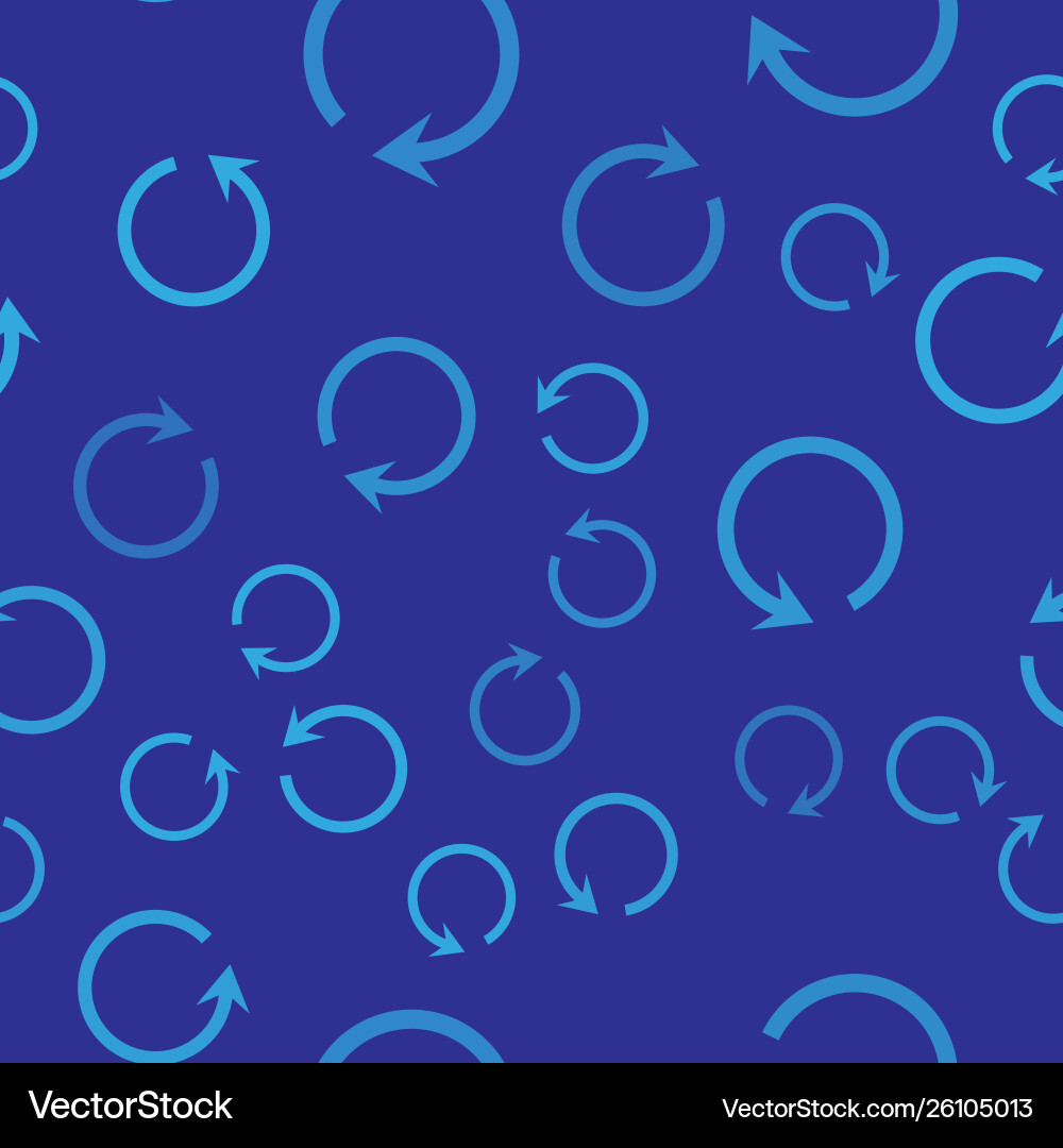 Blue refresh icon isolated seamless pattern Vector Image