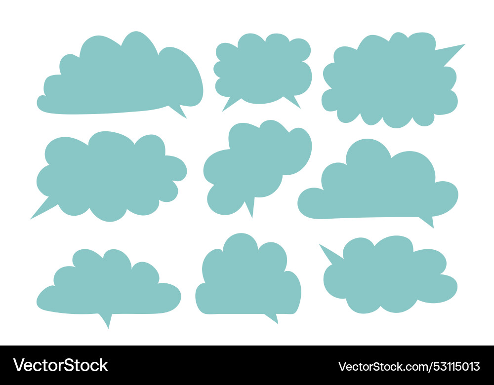 Blue sky empty clouds text frames speech bubbles Vector Image