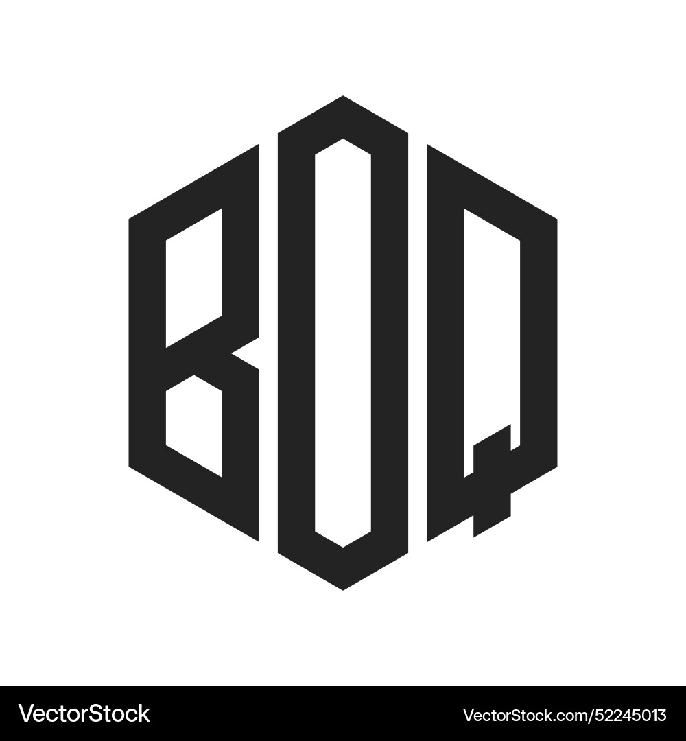 Boq logo design initial letter monogram Royalty Free Vector